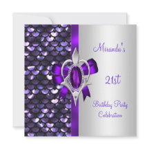 21-årsdag Silverfärgade glitterpurpur Diamantbåge