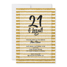 21-årsdagen och födelsedagen Guld Glitter Rand