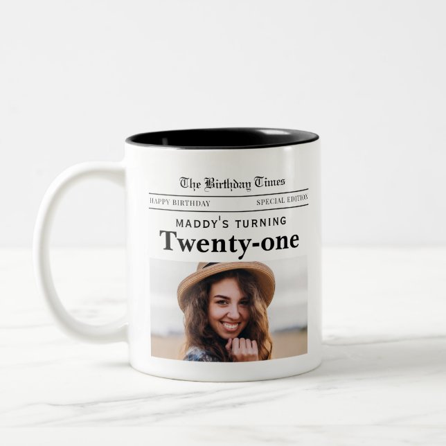 21-årsdagstidning Två-Tonad mugg (Vänster)