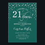 21-årsfestinbjudan - Silvergrön Inbjudningar<br><div class="desc">Inbjudan till 21-årsfest.
Elegant design med falskt glitter i silver och grönt. Skål för 21 år! Meddela mig om du behöver ytterligare anpassning.</div>