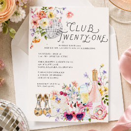 21-årsfirande | Club Twenty-One Garden Disco Inbjudningar