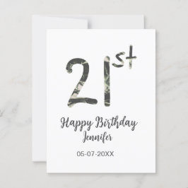 21-årsfirande lägg till namn datum år svart mall g vykort