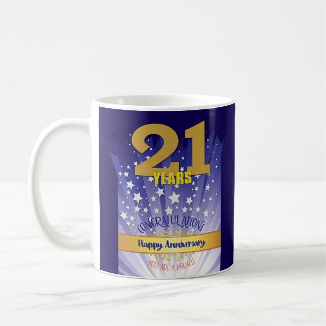 21-årsjubileum för anpassad återhämtning, fet siff kaffemugg (Vänster)