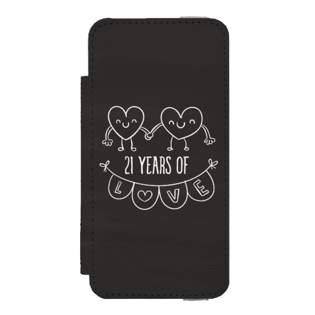 21-årsjubileum present Krita Hjärtan Incipio iPhone Wallet Skal (Folio Framsidan)