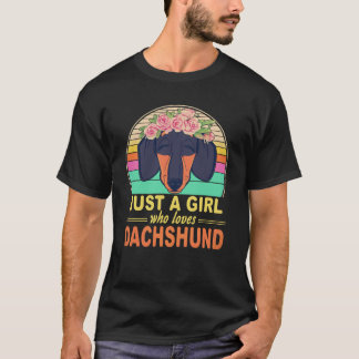 21 Bara en tjej som älskar Dachshund Vintage T Shirt