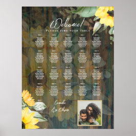 21 Bord Rustic Wood SUNFLOWERS FOTO SEATING Poster