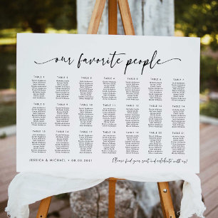 21 Bord Vår Favoritpersoner Placeringsplan Poster