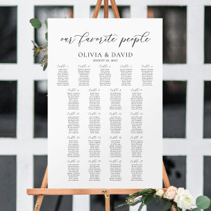 21 Borden Våra Favoritpersoners Placeringsplan Poster
