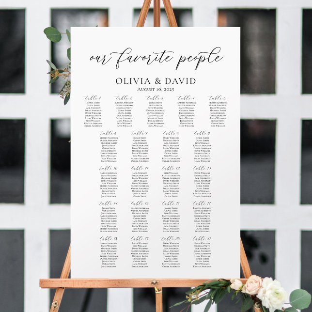 21 Borden Våra Favoritpersoners Placeringsplan Poster (Skapare uppladdad)