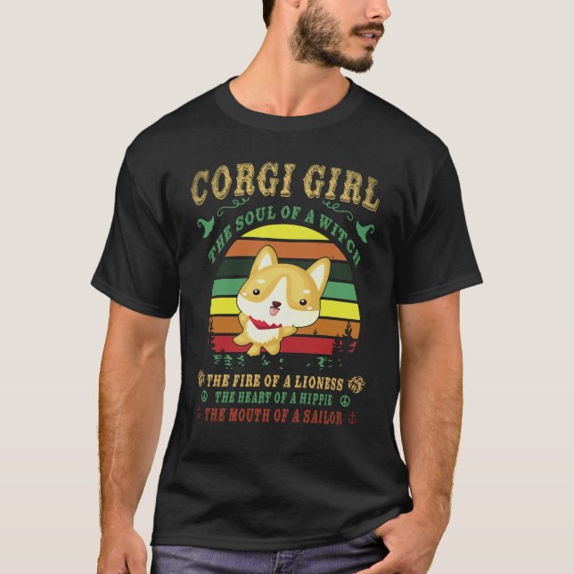 21 Corgi Själens Häxa Corgi T Shirt (Framsida)