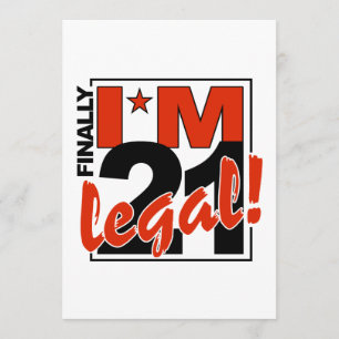 21 & den LAGLIGA inbjudan, skräddarsy Inbjudningar