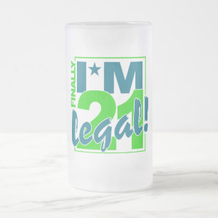 21 & den LAGLIGA muggen - välj stil & färga Frostat Ölglas