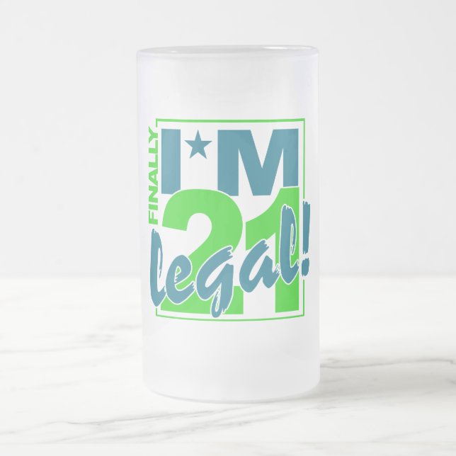 21 & den LAGLIGA muggen - välj stil & färga Frostat Ölglas (Center)