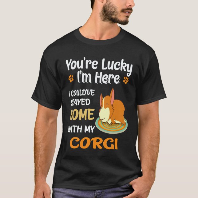 21 Du är Lucky Corgi T Shirt (Framsida)