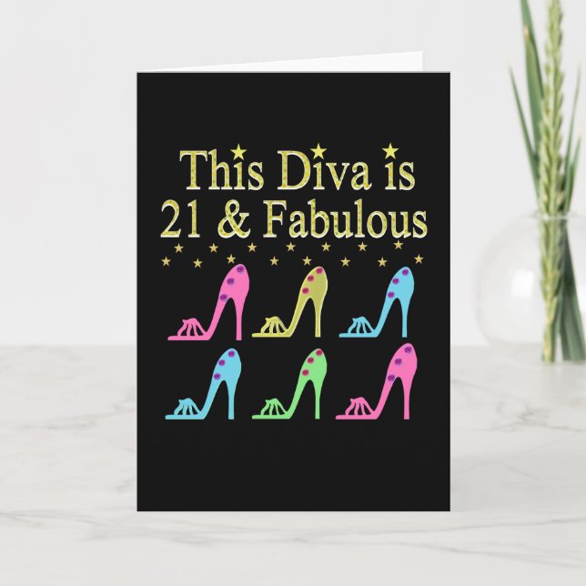21:E BIRTHDAY SHOE QUEEN DESIGN KORT (Framsida)