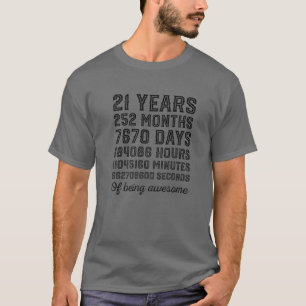 21:e födelsedag Fantastisk: nedgång Retro 21 T Shirt