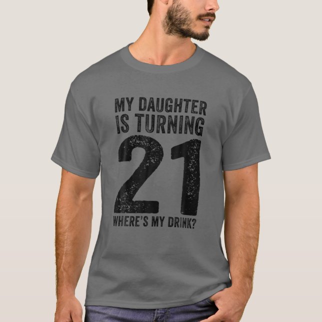 21:e födelsedag Pappa Mamma 21-årig dotterfamilj T Shirt (Framsida)
