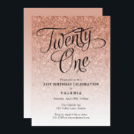 21:e födelsedag Ro Guld Glitter Inbjudningar<br><div class="desc">Det här trendiget födelsedagsfest inbjudan har ett faux sparkly glitter mönster och ett finare-skript med typografi. Lägg till anpassningsbarna med hjälp av mallformuläret. Ytterligare alternativ för text och layout är tillgängliga om du väljer att anpassa ytterligare.</div>