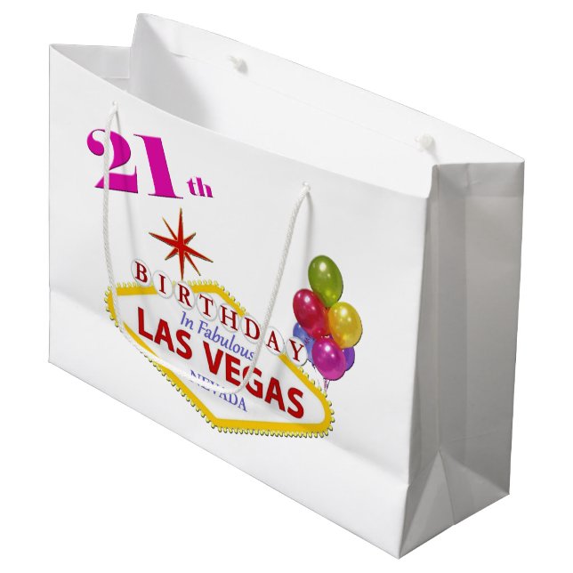 21:e födelsedagen i Las Vegas Gift-bag (Framsidan Vinklad)