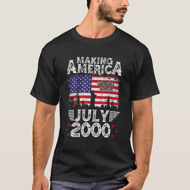 21:e födelsedagspresenten juli 2000 Amerikansk Fla T Shirt (Framsida)