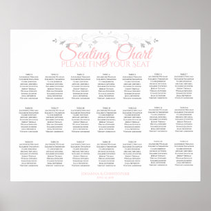21 Elegantens Rosa och sittplatsplan för Grått Brö Poster