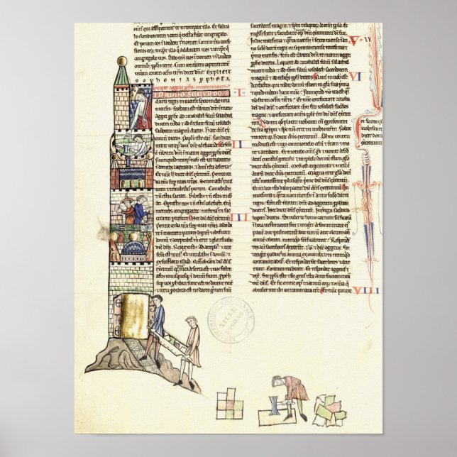 21 f.167v Byggande av Torn Poster (Framsidan)