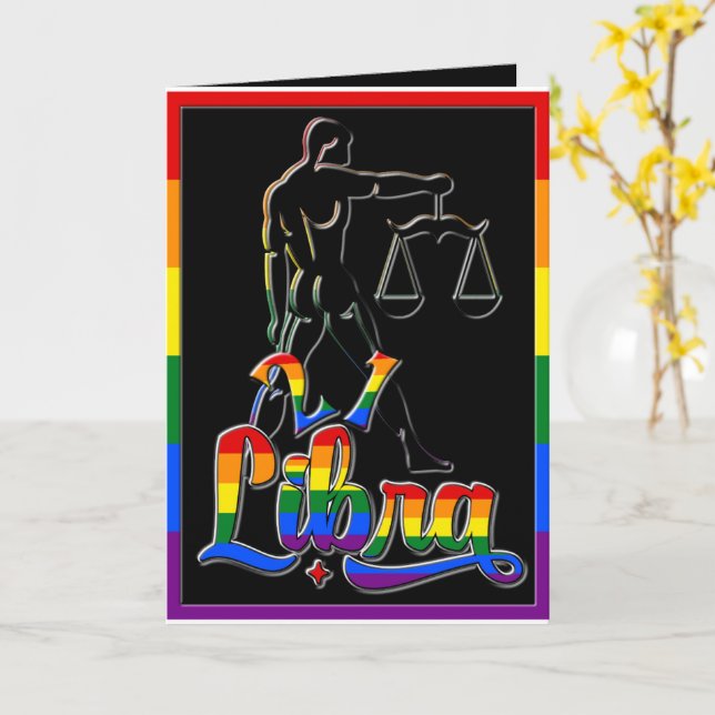 🌈 21 & Fabulous Gay Libra Birthday Card 🎉 Kort (Gul blomma)