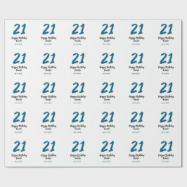 21 födelsedag, fet blå brev enkel, minimal presentpapper