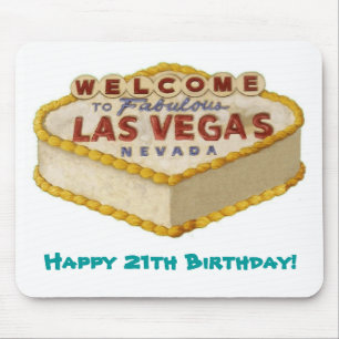 21. födelsedag för lycklig! Las Vegas tårta Musmatta