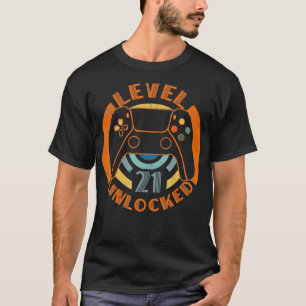 21 födelsedagsgåvor - nivå 21 olåst 21 år gammal t shirt