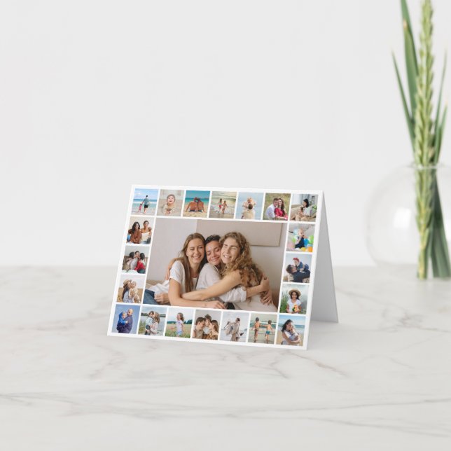 21 Fotokollage Editable Färg-gratulationskort Anteckningskort (Framsida)