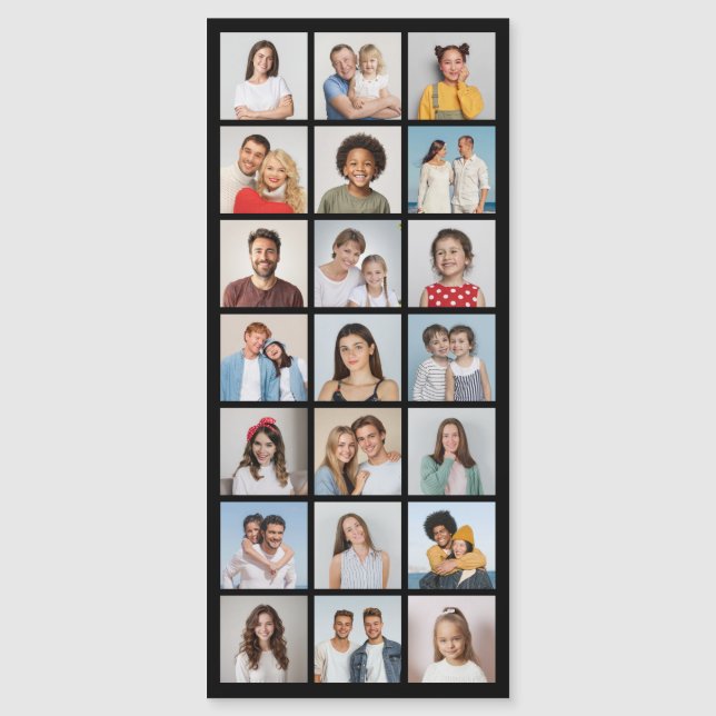 21 Fotokollage Editable Färg Thin Magnetic Card Magnetisk Inbjudningskort (Framsida)