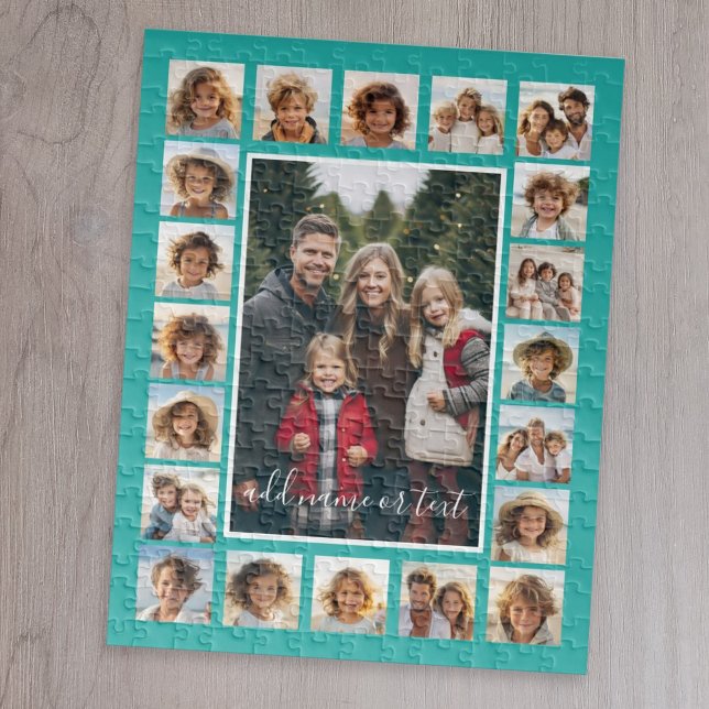 21 Fotokollage och text - KAN Redigera FÄRG Pussel (Personalize your puzzle with a bunch of photos)