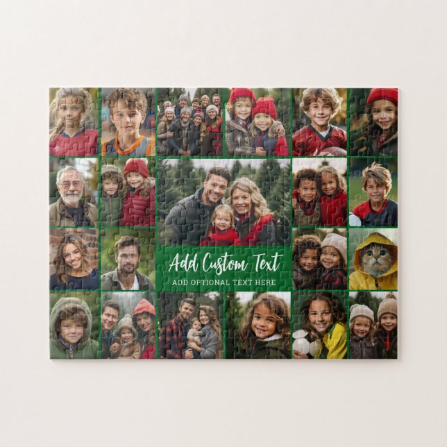 21 Fotokollagegaller med 2 textrutor -  Pussel (Horisontell)