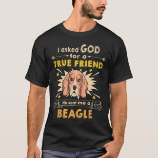 21 Frågade Gud - sann vän - en Beagle T Shirt