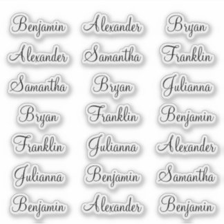 21 Gästkalligrafi i första Namn Klistermärken