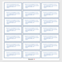 21 Gästmall Adress Varje 1,75 x 4,25 tum blå