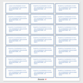 21 Gästmall Adress Varje 1,75 x 4,25 tum blå Klistermärken