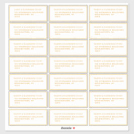 21 Gästmall Adress Varje 1,75 x 4,25-tums Guld Klistermärken