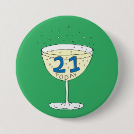 21 Idag-stilbricka Grönt 21-årsdag party Knapp