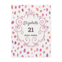 21 Igen Rosa Söt Födelsedagsfest Inbjudan