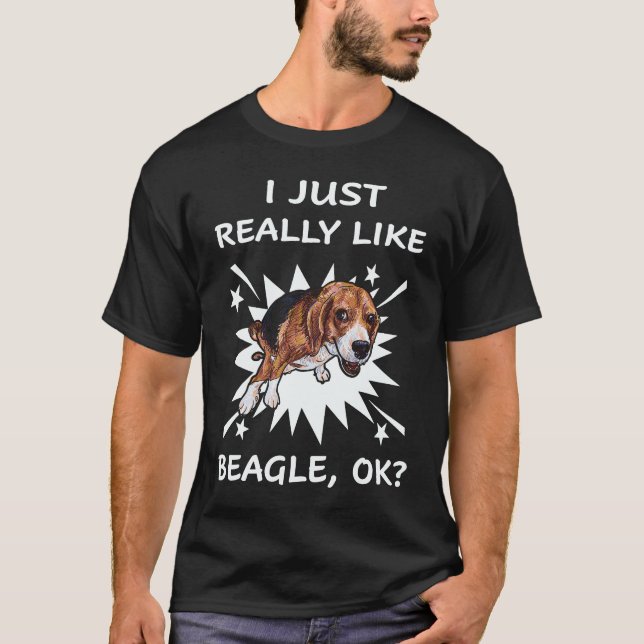 21 Jag gillar verkligen Beagle T Shirt (Framsida)