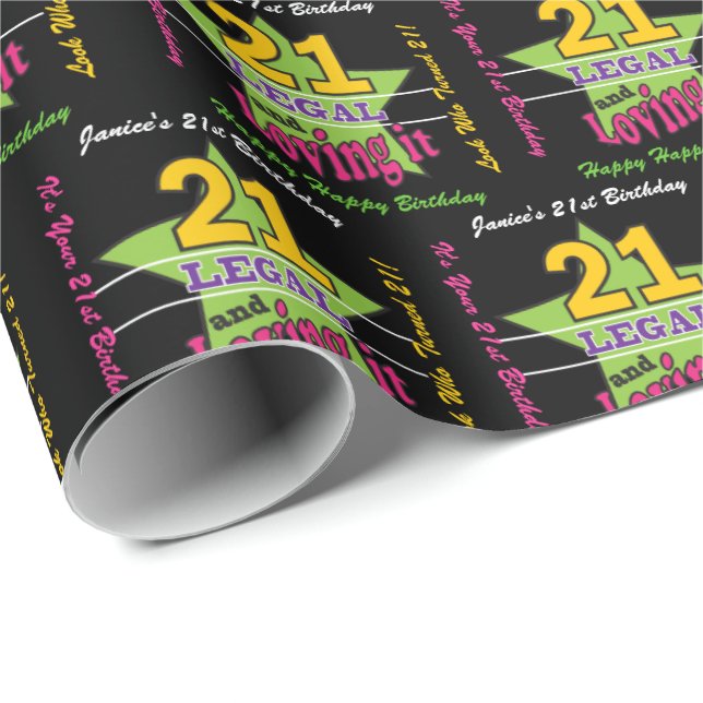 21 lagligt och älska det - 21st födelsedag presentpapper (Rullad Hörn)