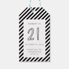 21 Lycklig 21:a födelsedag För manar enkel minimal Presentetikett