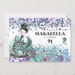 *~* 21 Lyxig Glam Mermaid Födelsedagsinbjudan Inbjudningar
