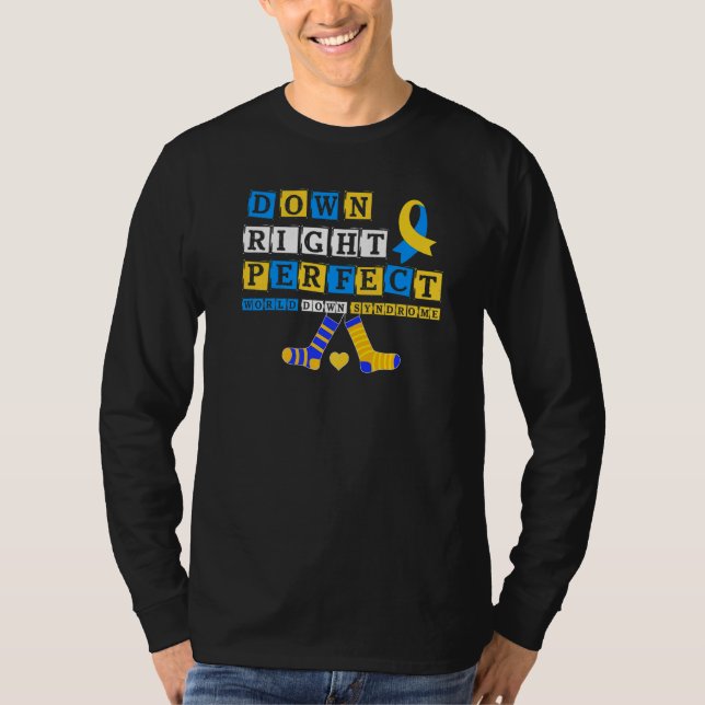 21 mars World Down Syndrome Day Awareness Socks T Shirt (Framsida)