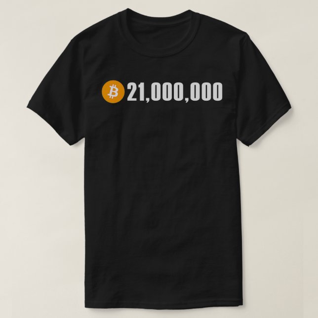 21 miljoner 21 000 000 Bitcoin BTC T Shirt (Design framsida)