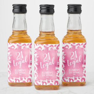 21 och den juridiska Rosan White Leopard Personlig Spritflaskor Etikett