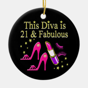21 OCH FABULÖS ROSA SHOE OCH LIPSTICK DIVA DESIGN JULGRANSPRYDNAD KERAMIK