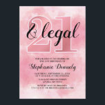 21 och inbjudan till juridisk rosa<br><div class="desc">Slutligen 21 och lagligt! Inbjudan till rosa med "21 och legal" med mjuk rosa och enkel personlig genom att ändra namn,  datum,  tid,  dag,  ställe och osa.</div>